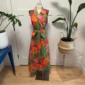Flying Tomato Green and Pink Floral Maxi Dress